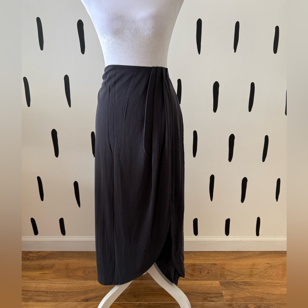 Express Charcoal Wrap Midi Skirt